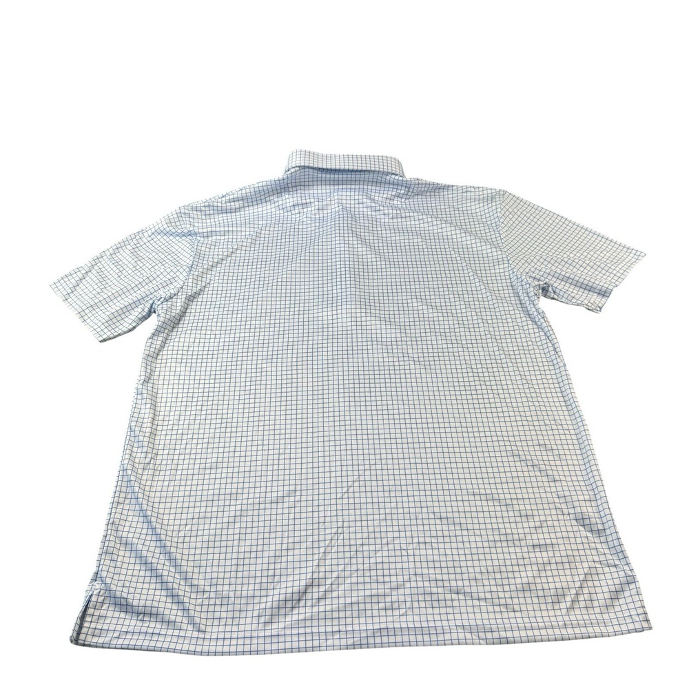 NWT Collars & Co. White Blue Grid Check Dress Collar Men's Polo Size XL - Picture 3 of 7